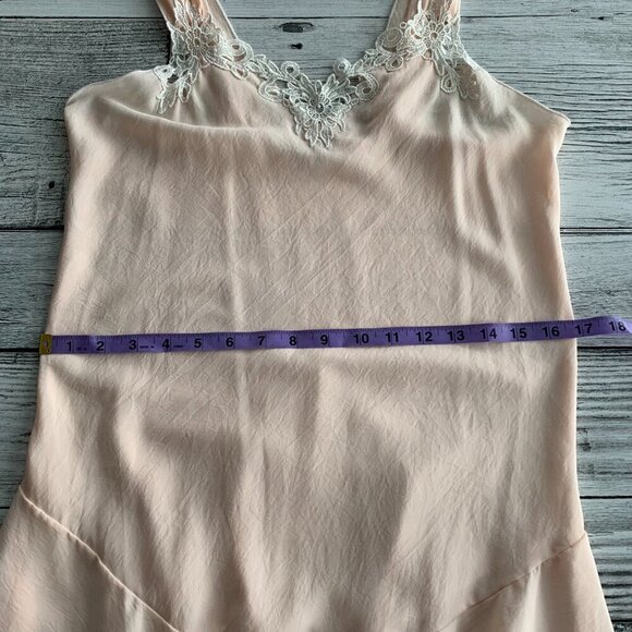 Vintage Union Made Lily Of France Midi Slip Dress Handkerchief Hem Nightgown - Picture 12 of 14